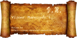 Vizner Manszvét névjegykártya